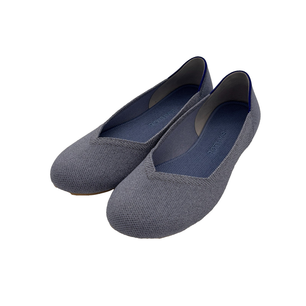 Rothy's The Point Flats Women's 8.5 Heathered Blue Knit Round Toe